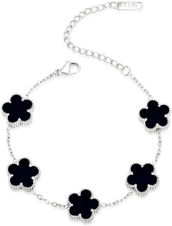 FLY FEI 18K Gold-Plated Four Leaf Clover Bracelet for Women,Adjustable lucky Bracelet Set Jewelry Gift-Hypoallergenic Charm for Birthdays, Wellness & Daily Wear - Image 1